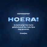 Moderne verjaardagskaart 3D confetti hoera! 3