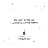 Moderne zakelijke kerstkaart merry christmas sterretjes goud 3