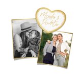 Moederdag fotokaart hart label goud i love you 2