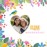 Moederdag kaart voor oma zomers botanisch kleurrijk 2
