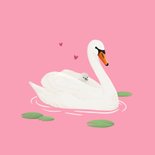 Moederdagkaart lief schattig zwanen i love you illustratie 2
