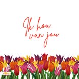 Moederdagkaart met tulpen in een klomp 2