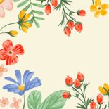 Moederdagkaart met vrolijke bloemen 2