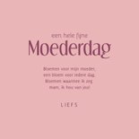 Moederdagkaart paarse bloemen in vaas illustratie 3