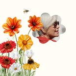Moederdagkaart vrolijke bloemen in geel en oranje 2