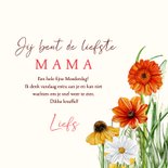 Moederdagkaart vrolijke bloemen in geel en oranje 3