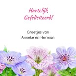 Mooie bloemenkaart blauwe en roze bloemen met Bolderik 3