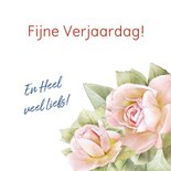 Mooie bloemenkaart met 3 roze rozen 3