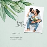 Mr and Mr trouwkaart botanisch groen bladeren stijlvol 2