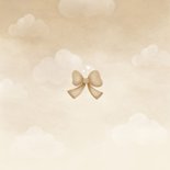 Neutraal geboortekaartje lief beertje aan ballon met strik Achterkant