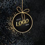 Nieuwjaarskaart 2027 met sprankelende kerstbal 2