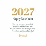 Nieuwjaarskaart champagne 2027 sterretjes goud feestdagen 3