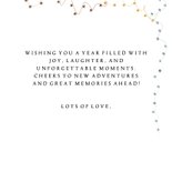 Nieuwjaarskaart gekleurde kerstballen glas 3