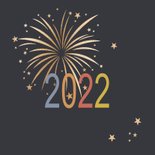 Nieuwjaarskaart - Happy New Year met vuurwerk 2