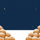 Nieuwjaarskaart kat oliebollen grappig 2027 kater sterren Achterkant