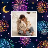 Nieuwjaarskaart kleurrijk vuurwerk 2027 2