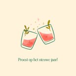 Nieuwjaarskaart met cocktails en confetti 2