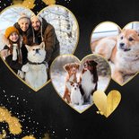 Nieuwjaarskaart met gouden hartjes en eigen foto's 2