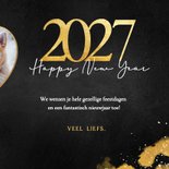 Nieuwjaarskaart met gouden hartjes en eigen foto's 3