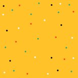 Nieuwjaarskaart met oliebol en confetti met gele achtergrond 2
