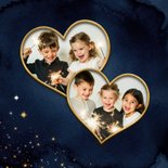 Nieuwjaarskaart sterren goud 2026 foto vuurwerk hart 2