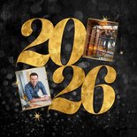 Nieuwjaarskaart zakelijk 2026 sterren goud happy new year 2