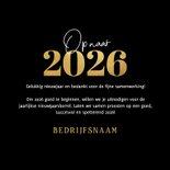 Nieuwjaarskaart zakelijk vuurwerk goud 2026 sprankelend 3