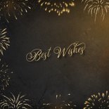 Nieuwjaarskaart zwart chique met goudlook sierletters 2