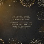 Nieuwjaarskaart zwart chique met goudlook sierletters 3