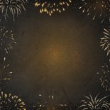 Nieuwjaarskaart zwart chique met goudlook sierletters Achterkant