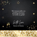 Nieuwjaarskaart zwart goudlook panterprint foto 2026 3