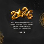 Nieuwjaarskaartje folieballonnen 2026 ster vuurwerk goud 3