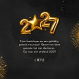 Nieuwjaarskaartje folieballonnen 2027 ster vuurwerk goud 3