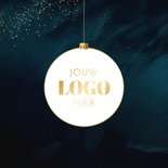 Nieuwjaarskaartje fotocollage kerstbal happy new year 2