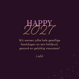 Nieuwjaarskaartje happy 2027 met strikje paars 3