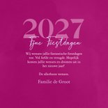 Nieuwjaarskaartje met roze waterverf en groot jaartal 3