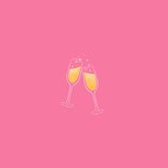Nieuwjaarsuitnodiging met toastende champagneglazen  Achterkant