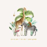 Origineel geboortekaartje met jungle dieren goudfolie 2