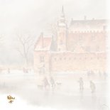 Oudhollandse kerstkaart met kasteel in wintertijd 2