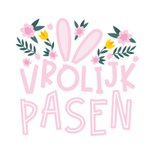 Paaskaart fotocollage vrolijk pasen met oortjes 2