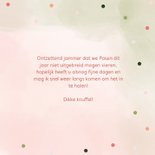 Paaskaart met roze en groene waterverf en vrolijke confetti  3