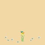  Paaskaart met twee paashaasjes die eiren schilderen 2