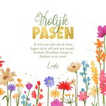 Paaskaart vrolijk lente wilde bloemen kleuren vrolijk pasen 3