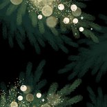 Prachtige kerstkaart met gouden letters en luxe lichtjes 2