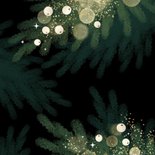 Prachtige kerstkaart met gouden letters en luxe lichtjes Achterkant