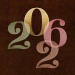 Retro zakelijke kerstkaart 2026 met goud 2