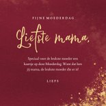 Rode waterverf kaart voor Moederdag met sterren en spetters 3