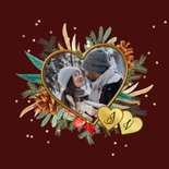 Romantische kerst save the date botanisch harten goud 2