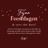 Romantische kerst save the date botanisch harten goud 3