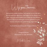 Romantische trouwkaart terracotta botanisch foto hartje 3